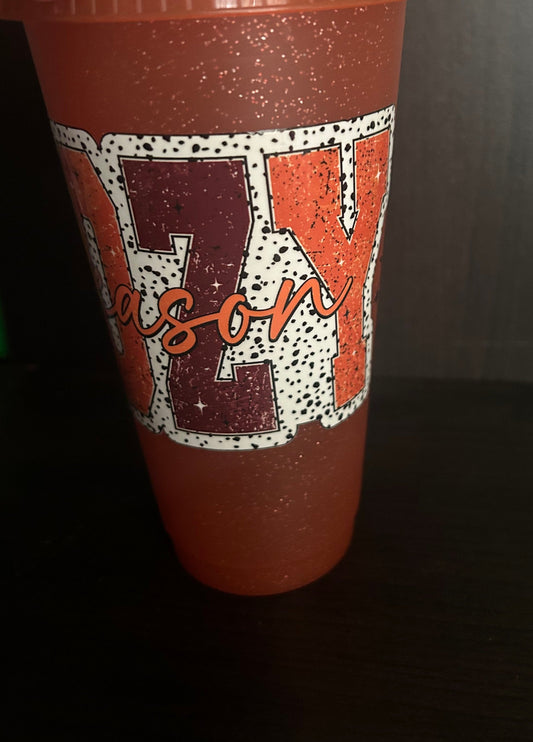 Cozy Light Brown Glitter Tumbler