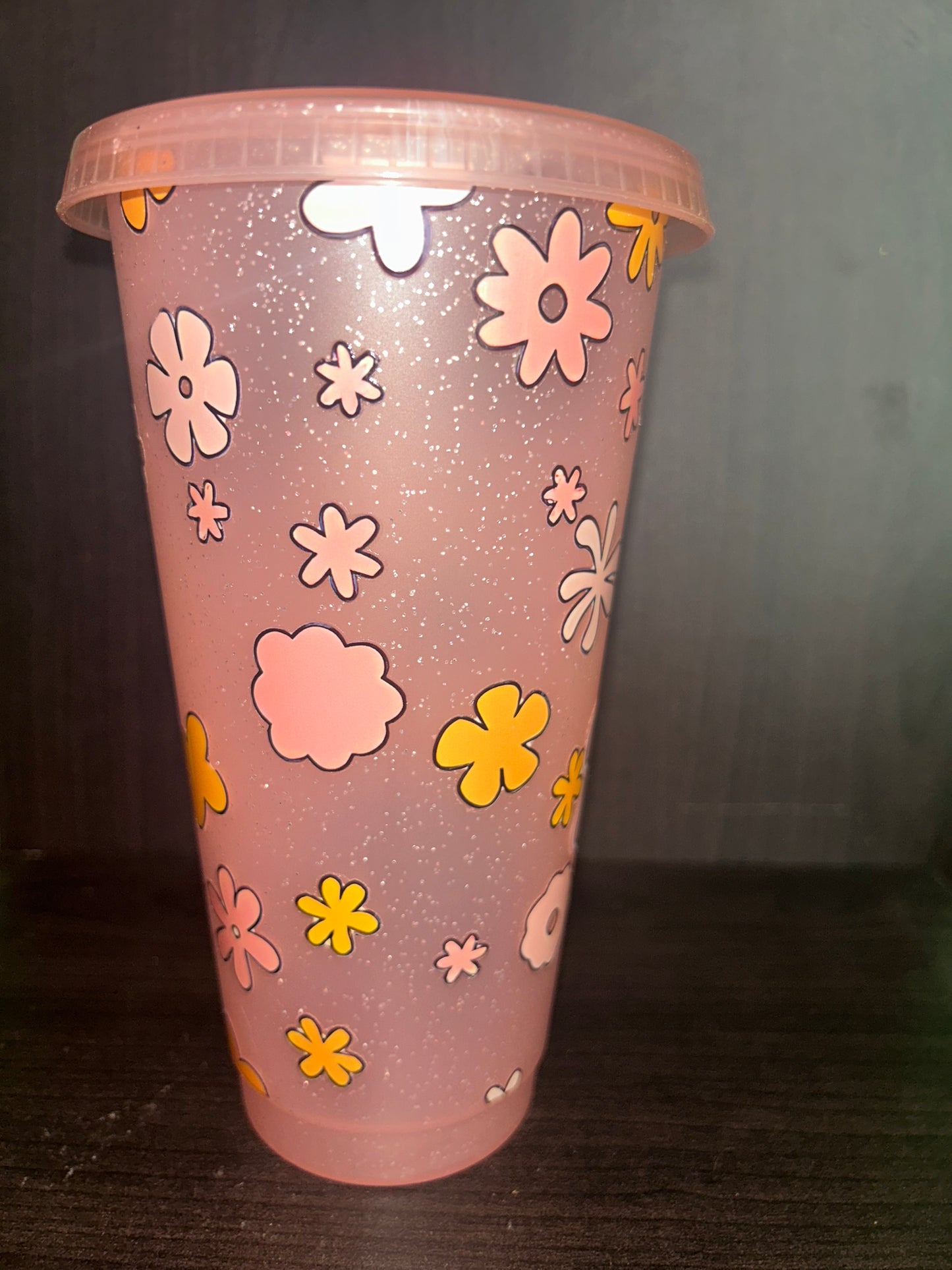 Light Pink Glitter Teacher Cup