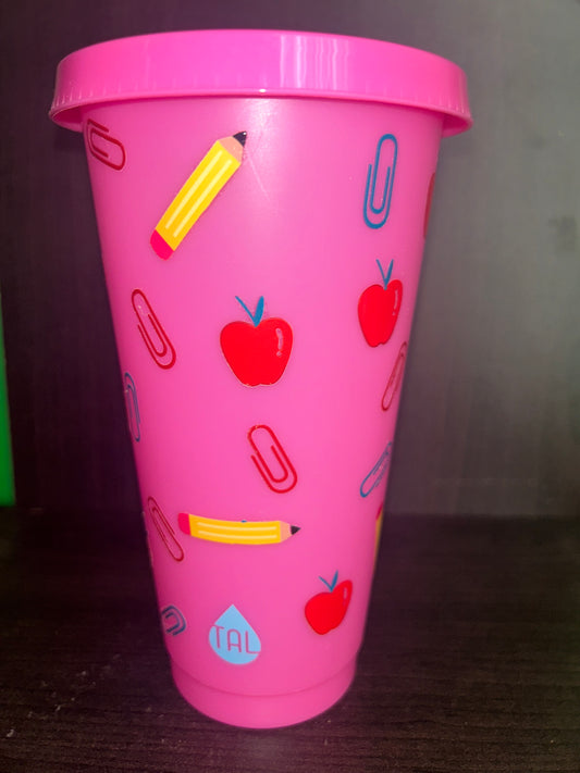 Pink Teacher Color Changing Cup